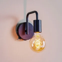 Væglampe Diallo uden skærm mat sort