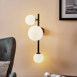 Væglampe Dione, 3 lyskilder, sort