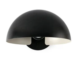 Væglampe Dominica, sort mat, stål, Ø 25 cm
