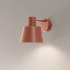 Væglampe Dunka, teglrød, 1 lyskilde, stål, højde 17 cm
