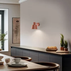 Væglampe Dunka, teglrød, 1 lyskilde, stål, højde 17 cm