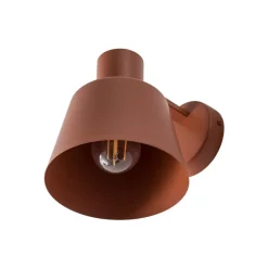 Væglampe Dunka, teglrød, 1 lyskilde, stål, højde 17 cm