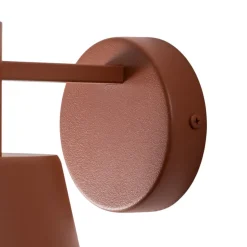 Væglampe Dunka, teglrød, 1 lyskilde, stål, højde 17 cm