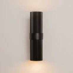 Væglampe DYNAMICS, sort, højde 23 cm, metal, op/ned