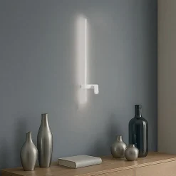 Væglampe EASY LEFT, hvid, bredde 80 cm, metal, GU10 + LED