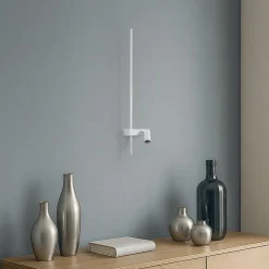 Væglampe EASY LEFT, hvid, bredde 80 cm, metal, GU10 + LED