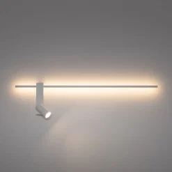 Væglampe EASY LEFT, hvid, bredde 80 cm, metal, GU10 + LED