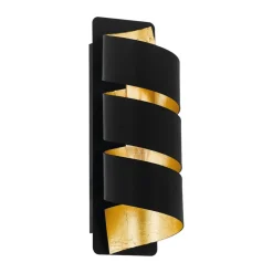 Væglampe Elizondo, snoet, sort/guld