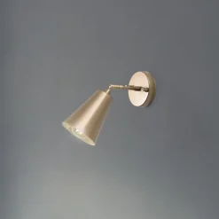 Væglampe Evander, guld, metal, højde 21 cm, E27