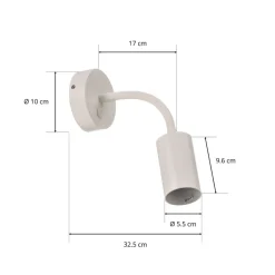 Væglampe Eye Flex S, hvid