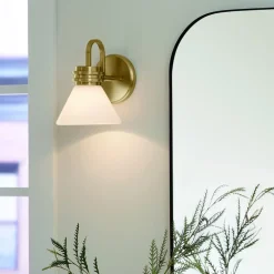 Væglampe Farum 1, bronzefarvet, stål, glas, G9