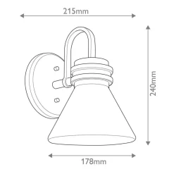 Væglampe Farum 1, bronzefarvet, stål, glas, G9