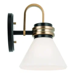 Væglampe Farum 1, sort/bronzefarvet, stål, glas, G9