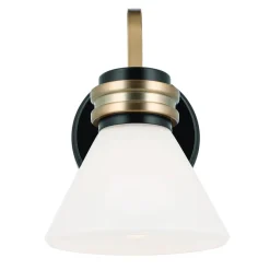 Væglampe Farum 1, sort/bronzefarvet, stål, glas, G9