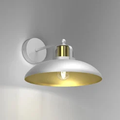 Væglampe Felix, hvid/guld