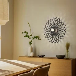 Væglampe Fellini MR-987 hulmønster Ø50cm sort