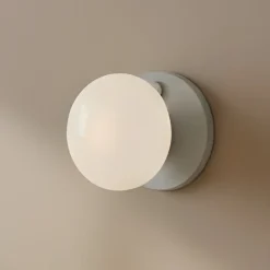 Væglampe Flo, grå, Ø 19 cm, glas