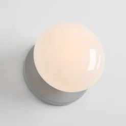 Væglampe Flo, grå, Ø 19 cm, glas