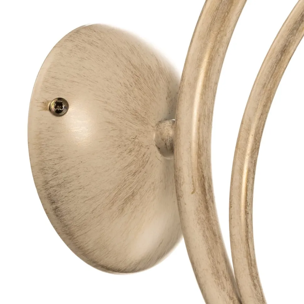 Væglampe Flora, en glasskærm, hvid/messing