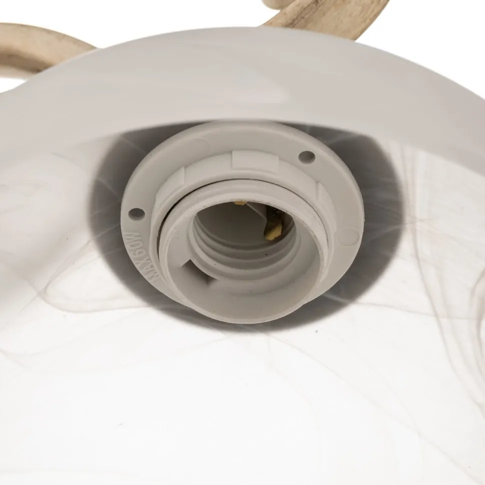 Væglampe Flora, en glasskærm, hvid/messing