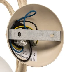 Væglampe Flora, en glasskærm, hvid/messing