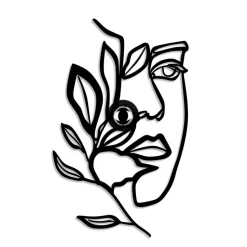 Væglampe Flower Faced, sort, metal, 54 x 34 cm, stik