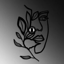 Væglampe Flower Faced, sort, metal, 54 x 34 cm, stik