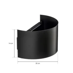 Væglampe Fold med buet skærm i sort