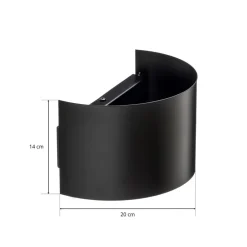 Væglampe Fold med buet skærm i sort