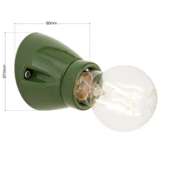 Væglampe Frost, grøn, keramik, E27