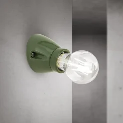 Væglampe Frost, grøn, keramik, E27