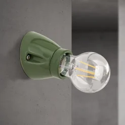 Væglampe Frost, grøn, keramik, E27