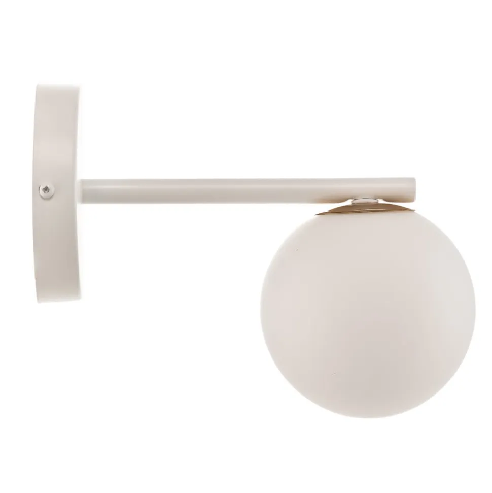 Væglampe Gama i hvid med glaskugle