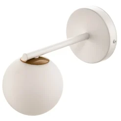 Væglampe Gama i hvid med glaskugle