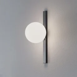 Væglampe Garda, sort, metal, glas, 1 lyskilde