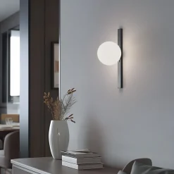 Væglampe Garda, sort, metal, glas, 1 lyskilde