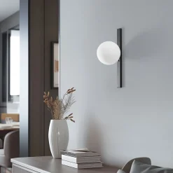 Væglampe Garda, sort, metal, glas, 1 lyskilde