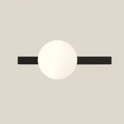 Væglampe Garda, sort, metal, glas, 1 lyskilde