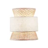 Væglampe Gazebo, natur/beige, bredde 24 cm, rattan/stof