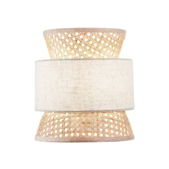Væglampe Gazebo, natur/beige, bredde 24 cm, rattan/stof