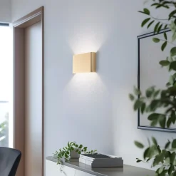 Væglampe Haga, guldfarvet, metal, 25 cm bred, G9