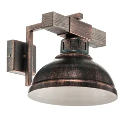 Væglampe Hakon, rustbrun/naturtræ