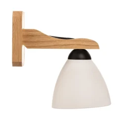 Væglampe Haro med glasskærm, eg/hvid