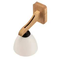 Væglampe Haro med glasskærm, eg/hvid