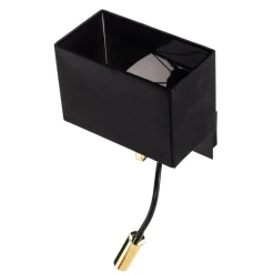 Væglampe Harry, kantet, sort/messing/sort