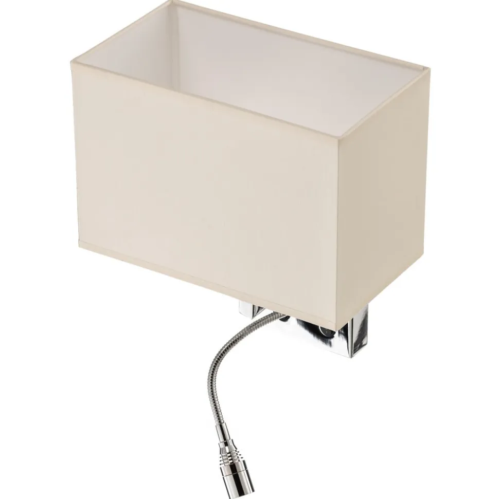 Væglampe Hotel LED, hvid, tekstil, 2 lyskilder, LED-læselampe