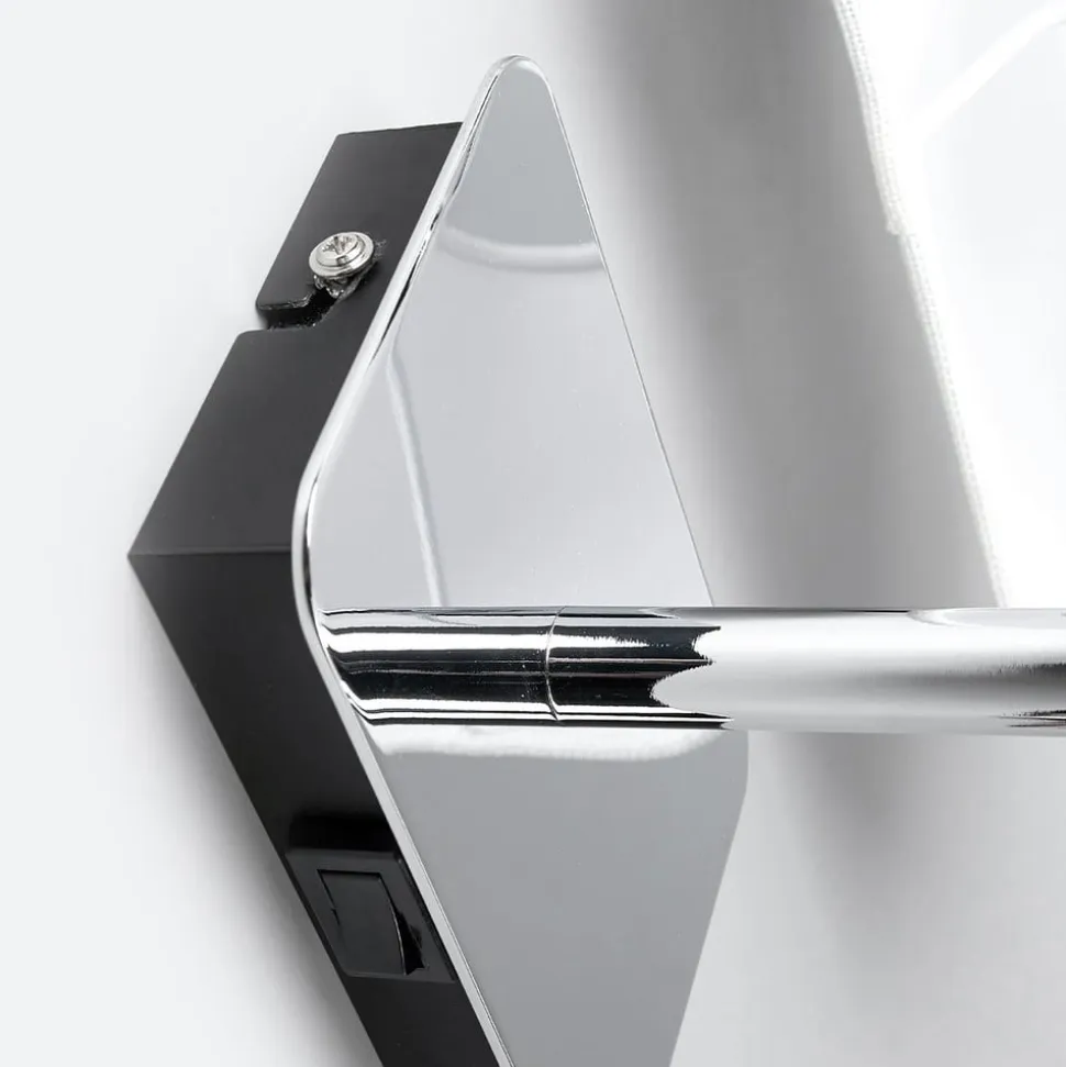 Væglampe Jettka med tekstilskærm og kontakt