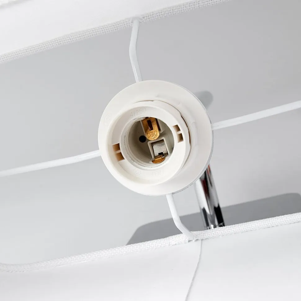 Væglampe Jettka med tekstilskærm og kontakt