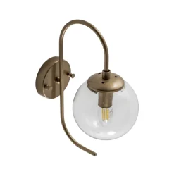 Væglampe Jewel, guldfarvet, glas, højde 36 cm, E14