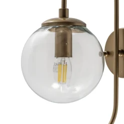 Væglampe Jewel, guldfarvet, glas, højde 36 cm, E14